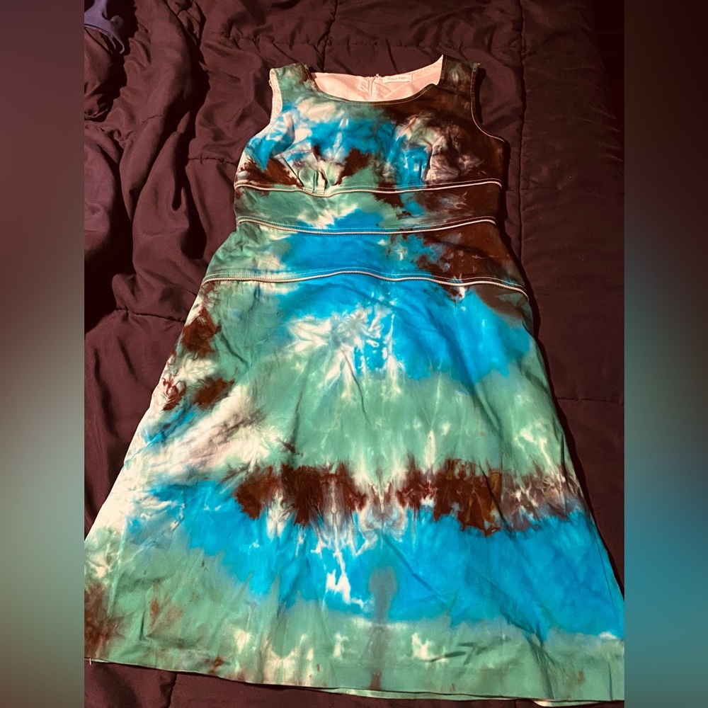 Calvin Klein Dress, redesigned as a one of a kind Tie Dye. About a size 8/10.
